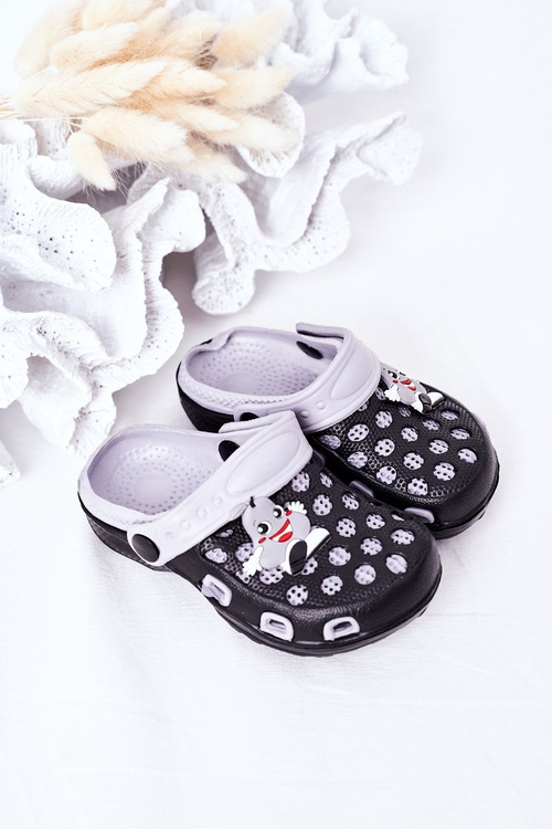 Дитячі поролонові тапочки Crocs Black-Grey Jupiter