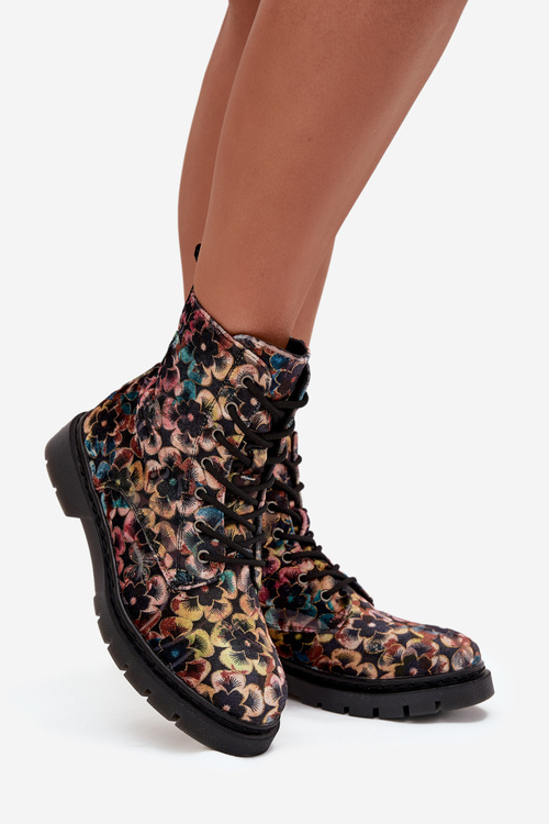 Жіночі утеплені чоботи у квітковий візерунок Artiker 57C1050 багатоколірні