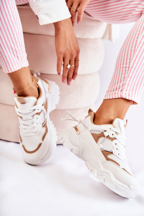 Модне текстильне спортивне взуття бежево-білого кольору Amariso