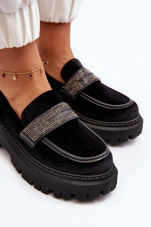 Жіночі оксамитові мокасини з декором Black Wendreda