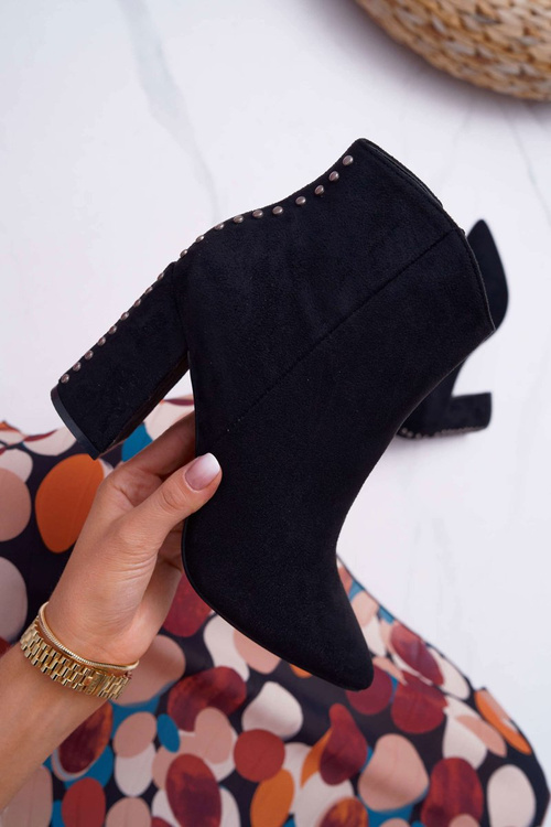 Жіночі чоботи на високих підборах із заклепками з шипами RB23P Black Snack