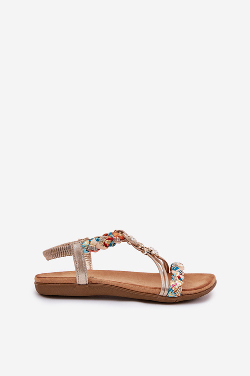 Жіночі Плоскі Сандалі З Плетеними Ремінцями І Прикрашеннями Artiker 54C1323 Золоті