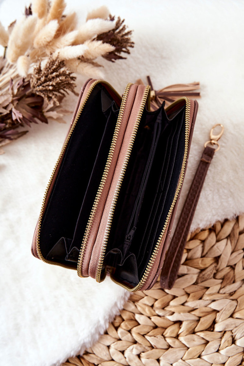 Великий стьобаний гаманець із застібками Cappucino