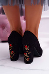Жіночі чорні замшеві туфлі Gendar з квітковим принтом Sergio Leone
