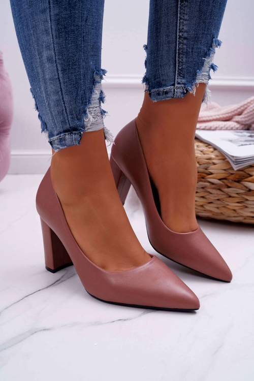 Жіночі туфлі Femmini темно-рожеві на шпильці