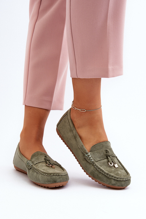 Жіночі замшеві класичні мокасини Green Ontala