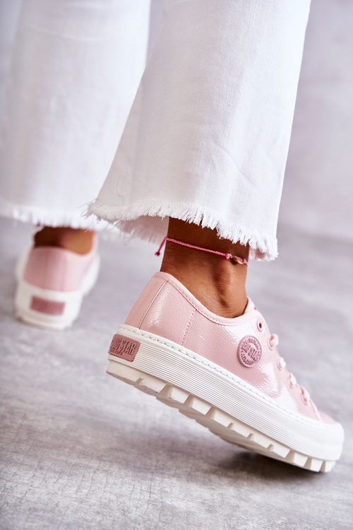 Модні лаковані кросівки Big Star KK274047 Рожеві