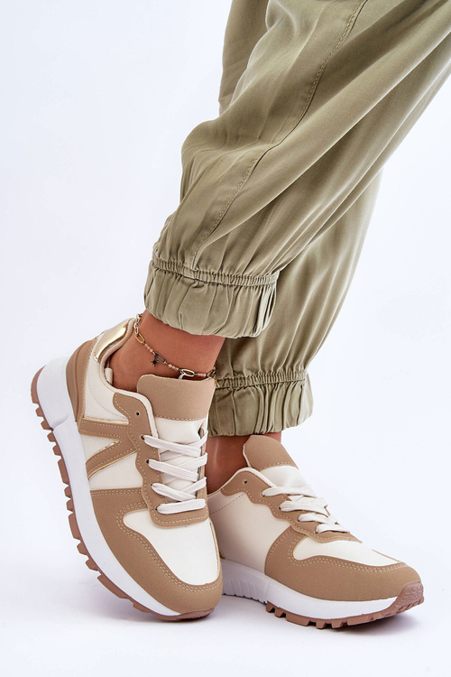 Жіноче шкіряне спортивне взуття коричнево-бежевий Kabama