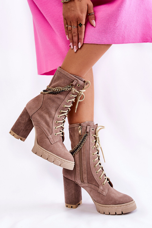 Замшеві черевики Lewski Shoes 3244 / G Бежеві