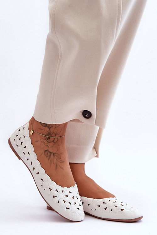 Жіночі блискучі ажурні балетки White Visionary