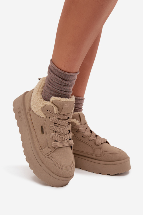 Жіночі Кросівки На Платформі З Овечою Шерстю Big Star SS274105 Бежеві