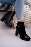 Чоботи жіночі на шпильці чорні Mastor