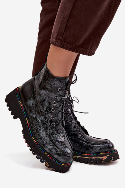 Шкіряні Лаковані Жіночі Черевики Artiker 57C0065 Сірі