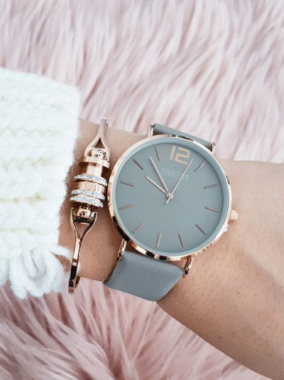 Жіночий годинник Ernest Claire Grey Gold Envelope