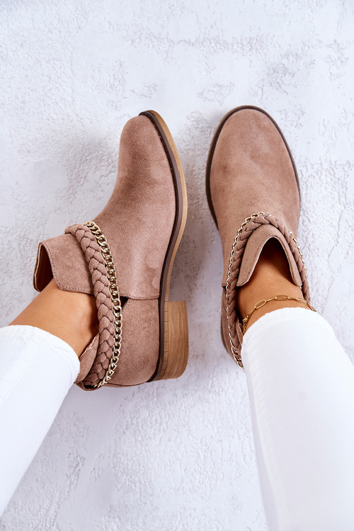 Замшеві черевики з ланцюжком Коричневі Talitha