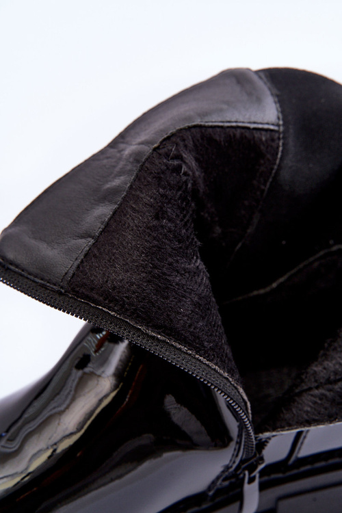 Шкіряні ботильйони жіночі чорні Elspetia