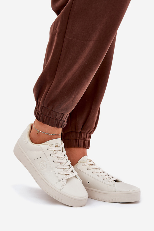 Низькі Жіночі Кросівки З Еко Шкіри Big Star NN274578 Бежеві