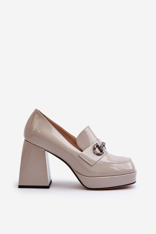 Сірі лаковані жіночі туфлі D&A MR38-906