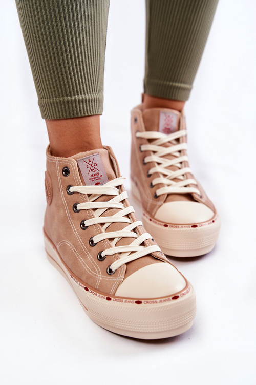 Жіночі високі утеплені кросівки Cross Jeans KK2R4045C бежевого кольору