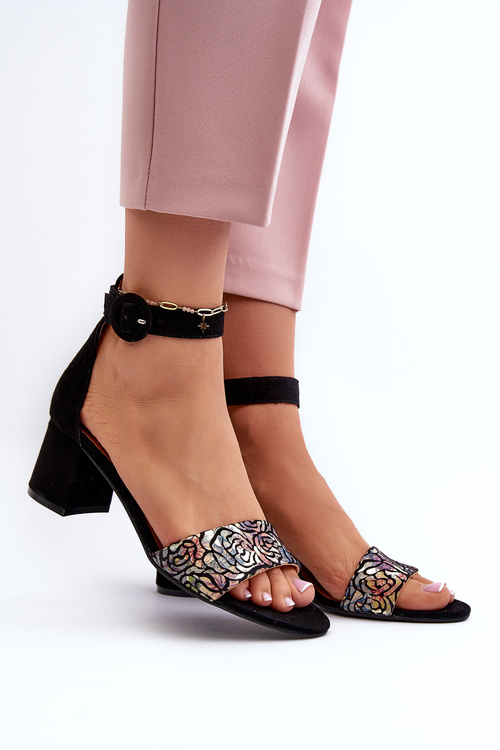 Замшеві босоніжки на високих підборах Maciejka 04141-48 Чорні