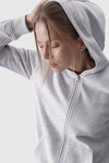 Жіноча толстовка на блискавці бавовна 4F сіра 4FWMM00TSWSF1467-27M