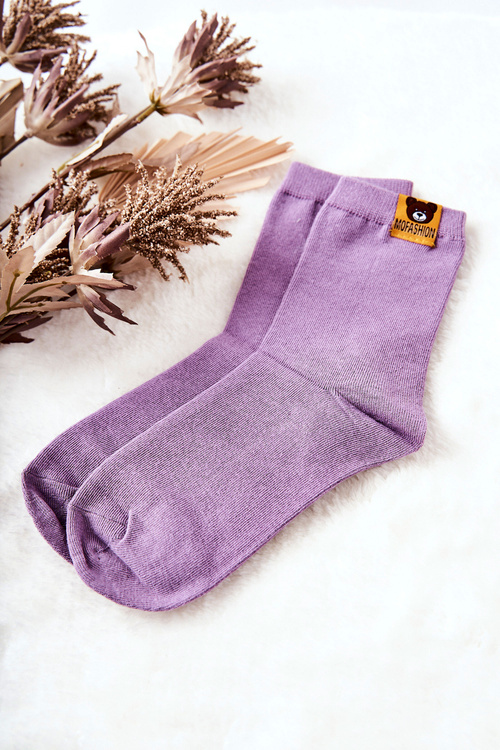 Шкарпетки дитячі з ведмедиком Фіолетові