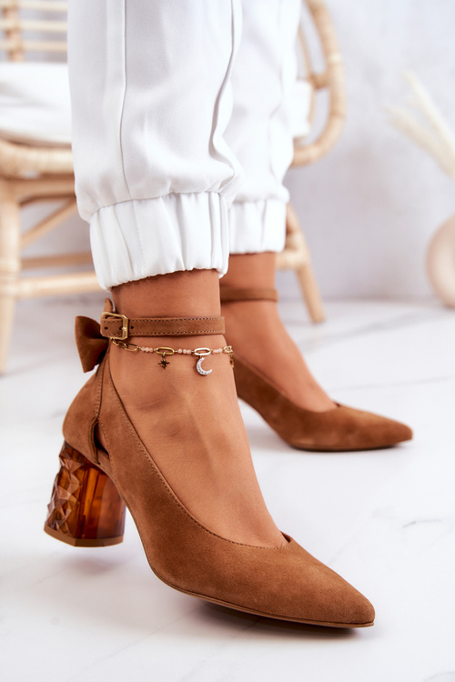 Замшеві туфлі з бантом Maciejka 05059-29 Коричневий