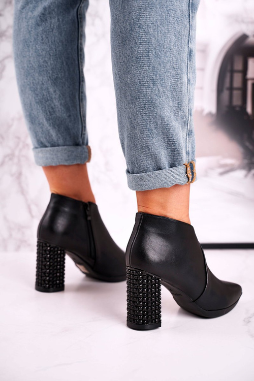 Чоботи жіночі на підборах Sergio Leone чорні BT497