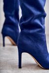 Замшеві чоботи на високих підборах Blue Carite