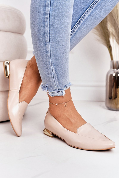 Лофери на золотих підборах Laura Messi 2013 Beige