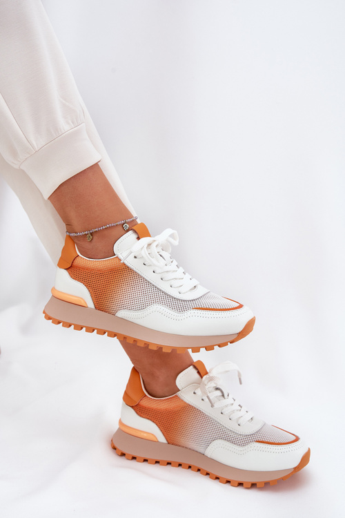 Шкіряне Спортивне Взуття З Сіткою Жіноче Vinceza 66775 Помаранчеві