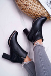 Чоботи жіночі на підборах шкіряні Big Star Black BB274618