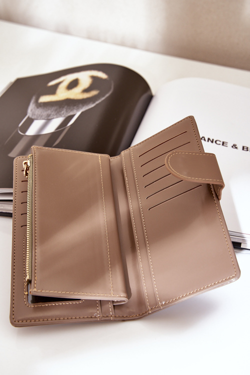 Жіночий Гаманець З Еко Шкіри Темно Бежевий Калінесса