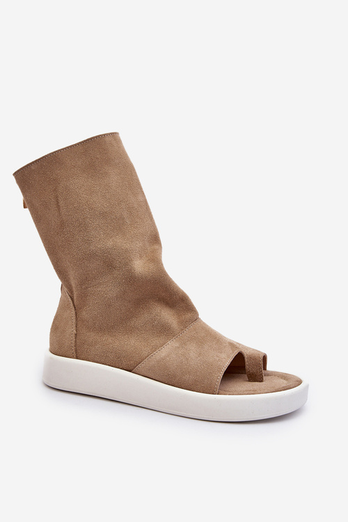 Жіночі чорні замшеві босоніжки з верхом Zazoo 3441