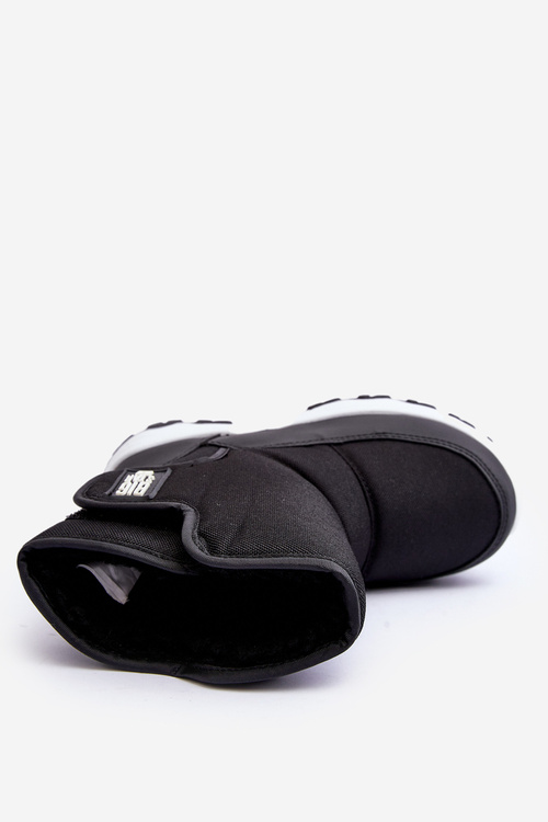 Дитячі снігові черевики на флісовій підкладці зі шнурівкою, чорні, велика зірка MM374119