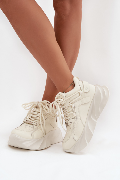 Жіночі кросівки Натуральна шкіра GOE SS2N4037 Вицвілий білий