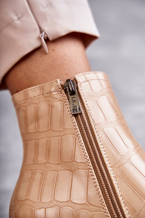 Зміїні шкіряні черевики La.Fi 260038BE-XC Бежеві