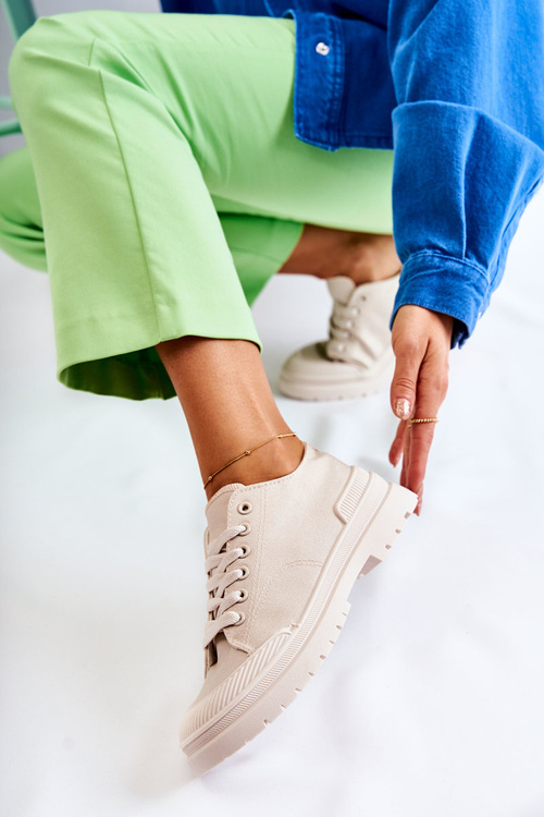 Жіночі тканинні кросівки світло-бежеві Parossa