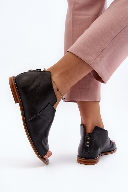 Жіночі шкіряні босоніжки Laura Messi 2443 Чорні