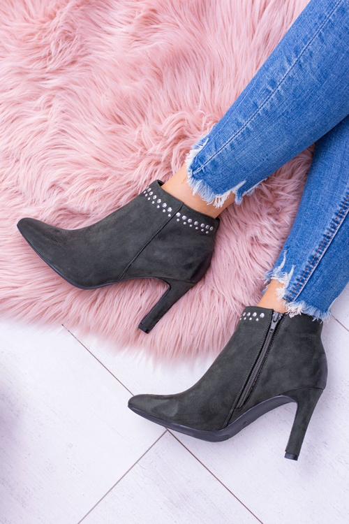 Жіночі оливкові черевики на шпильці Bemi