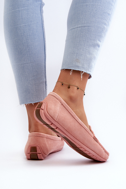 Жіночі модні замшеві мокасини Rabell світло-рожевого кольору