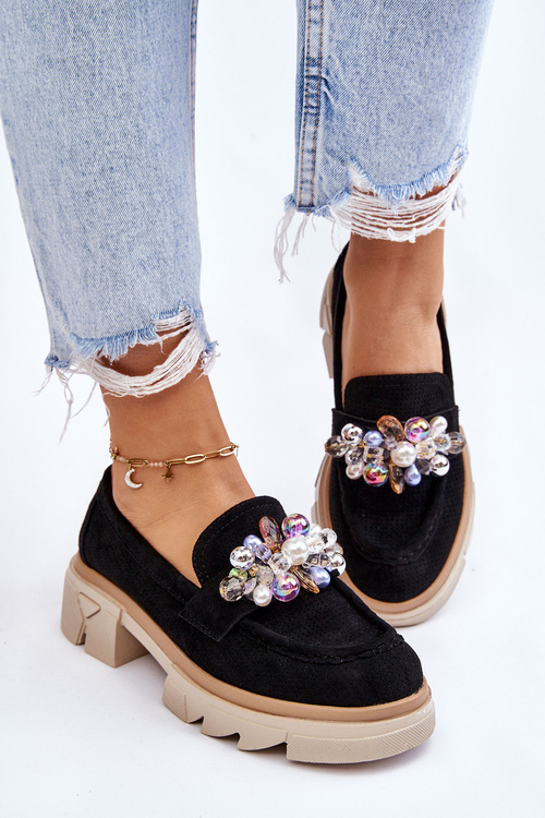 Жіночі туфлі лофери з орнаментом Black Issac