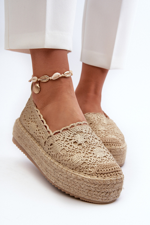 Жіночі мереживні еспадрільї на платформі Gold Elarose