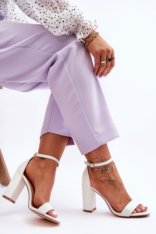 Босоніжки на високих підборах білі індивідуальні