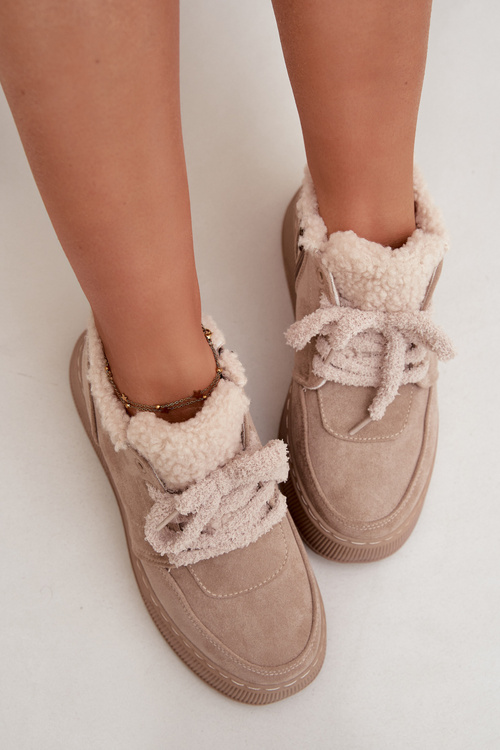 Жіночі Снігові Черевики На Платформі З Вовняною Овечкою Бежеві Luma