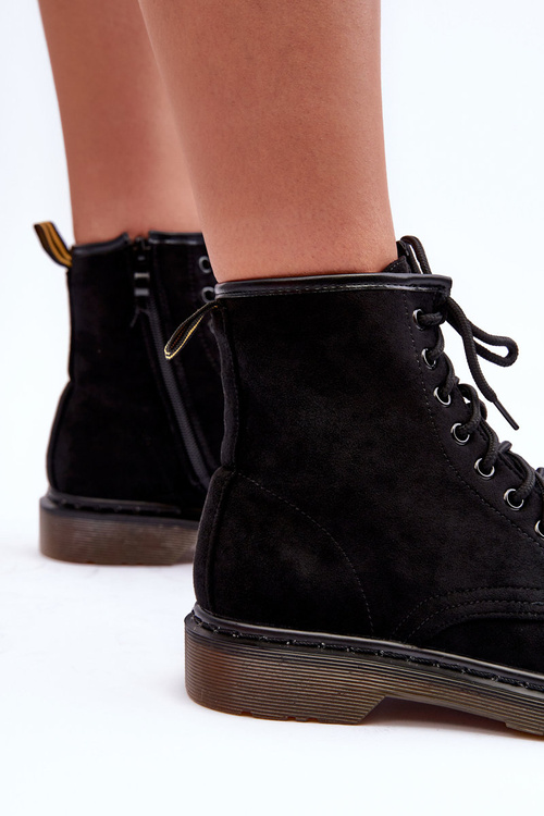 Замшеві ботильйони на плоскій підошві Black Asteoris