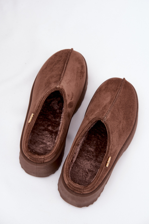 Жіночі снігові чоботи низькі на платформі коричневі Yrenna