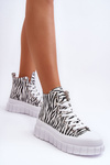 Жіночі високі кросівки з зеброю, білі Florensi