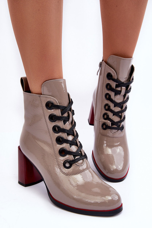 Чоботи на підборах SBarski MR870-15 Темно-бежевий