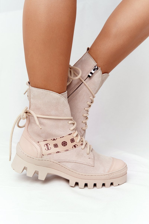 Жіночі замшеві черевики Lewski Shoes 2942-0 світло-бежевий